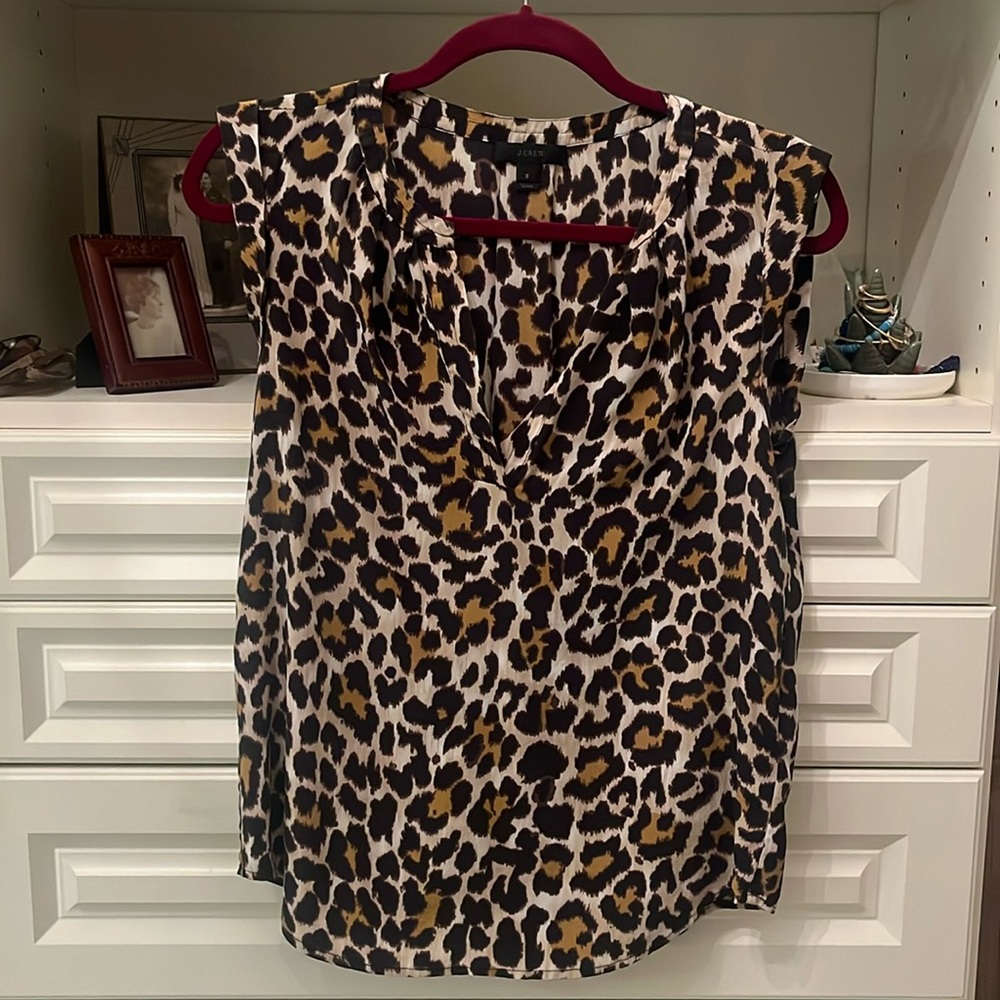 JCrew leopard print blouse